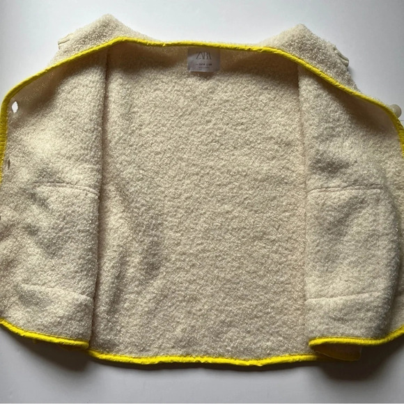 Zara Kids Boucle Knit Sweater Vest Fleece Pile  Retro Vintage Button Down 13-14 - Picture 15 of 15